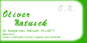 oliver matusek business card